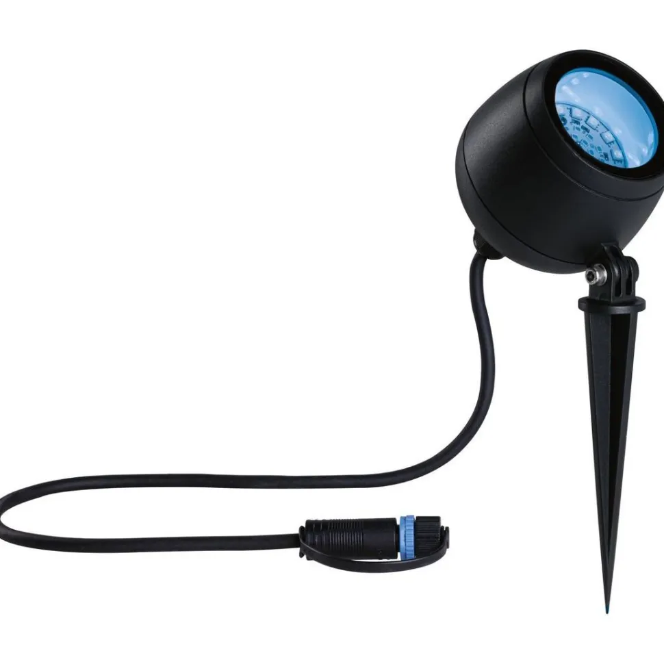 LED-puutarhaspotti Paulmann Plug & Shine Kikolo, Smart Home Zigbee 3.0, IP65, RGBW+, antrasiitti