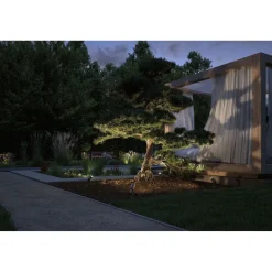 LED-puutarhaspotti Paulmann Plug & Shine Radix, IP65, 3000K, 6W, harmaa