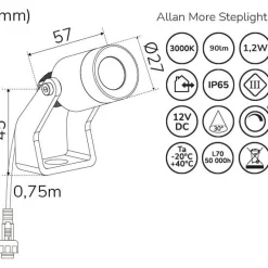 LED-puutarhaspotti Llitt Allan More Spotlight, alumiini