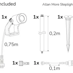 LED-puutarhaspotti Llitt Allan More Spotlight, alumiini