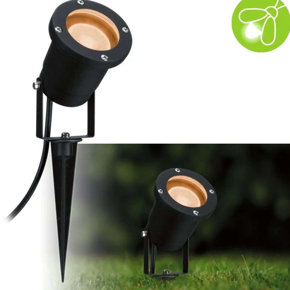 LED-puutarhaspotti Paulmann, IP65, 92mm, 2200K, musta