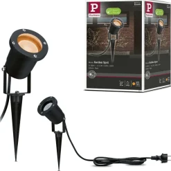 LED-puutarhaspotti Paulmann, IP65, 92mm, 2200K, musta