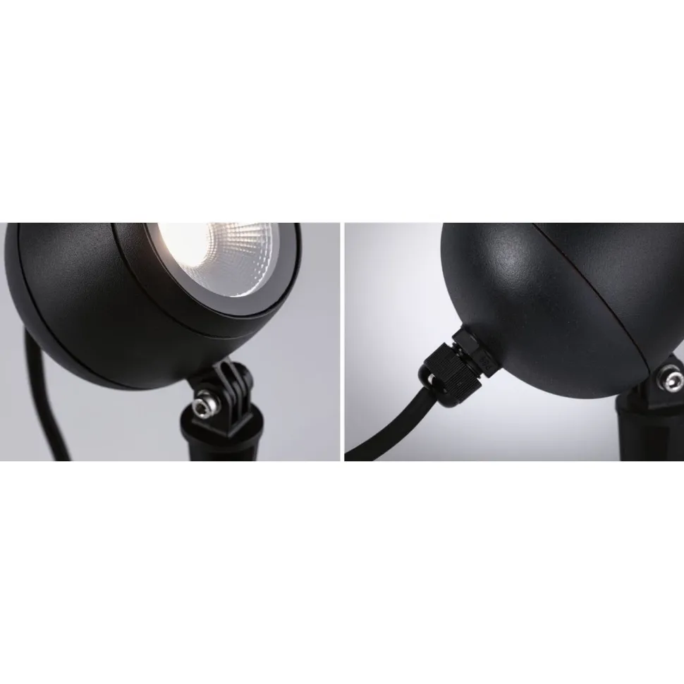 LED-puutarhaspotti Paulmann Kikolo, IP65, 90mm, 3000K, 20°, antrasiitti