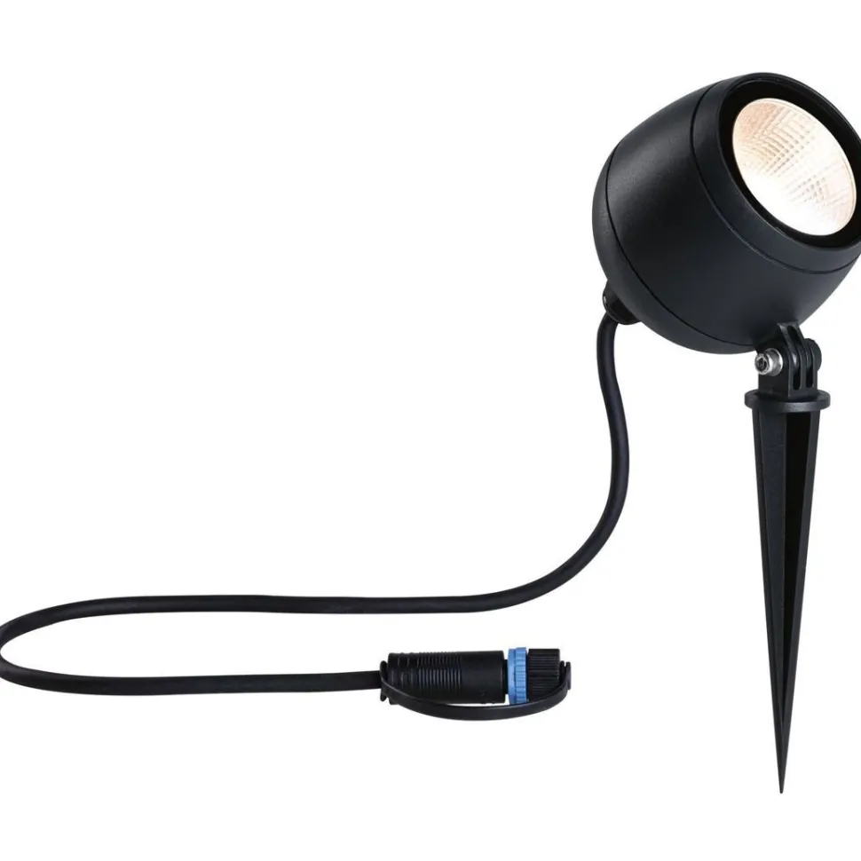 LED-puutarhaspotti Paulmann Plug & Shine Kikolo, 20°, IP65, 3000K, korroosionkestävä, antrasiitti