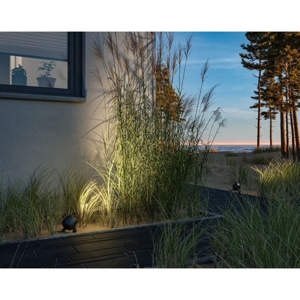 LED-puutarhaspotti Paulmann Plug & Shine Kikolo, 20°, IP65, 3000K, korroosionkestävä, antrasiitti