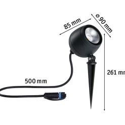LED-puutarhaspotti Paulmann Plug & Shine Kikolo, 60°, IP65, 3000K, korroosionkestävä, antrasiitti