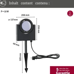 LED-puutarhaspotti Paulmann Swivea, IP44, 18.3x4.6cm, 3000K, antrasiitti