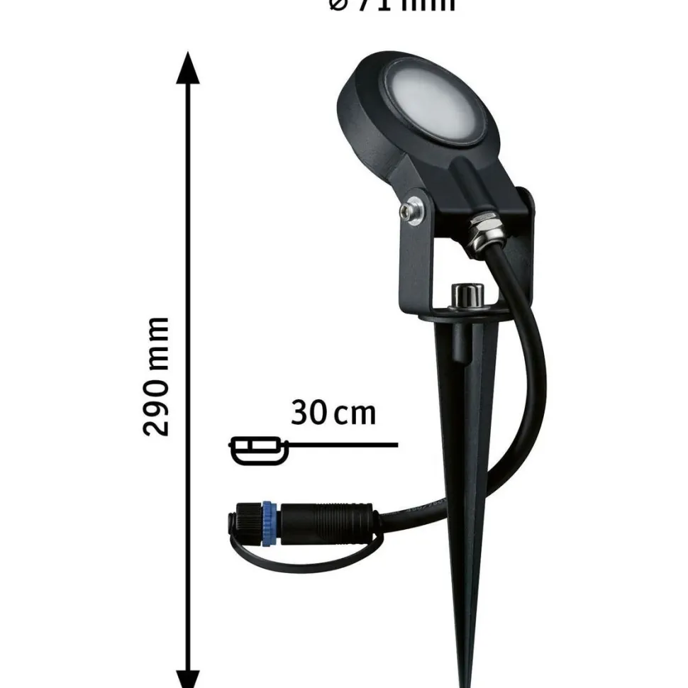 LED-puutarhaspottisarja Paulmann Plug & Shine Sting, IP67, 2200K, 3x6.3W, antrasiitti
