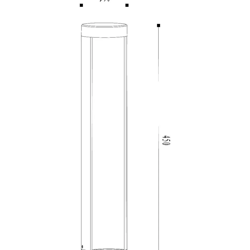 LED-pylväsvalaisin Lucide Combo Ø9x45cm 7W musta