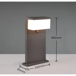 LED-pylväsvalaisin Trio Nestos, 45cm, liiketunnistin, antrasiitti
