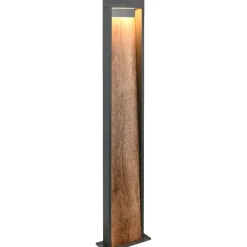 LED-pylväsvalaisin Trio Salmon, 60cm, puu/antrasiitti