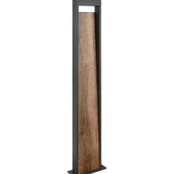 LED-pylväsvalaisin Trio Salmon, 60cm, puu/antrasiitti