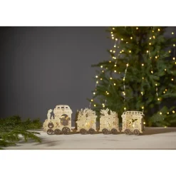 LED-pöytäkoriste Star Trading Yuletide 125x540x80mm puunvärinen