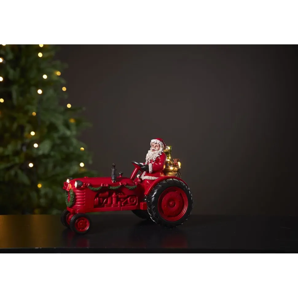 LED-pöytäkoriste Star Trading Merryville traktori 20 cm punainen