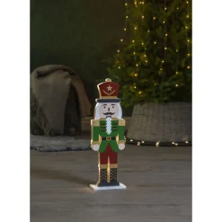 LED-pöytäkoriste Star Trading Nutcracker 25 cm vihreä