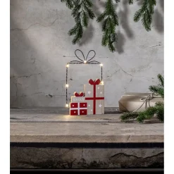 LED-pöytäkoriste Star Trading Jolly paketti, 25cm, punainen