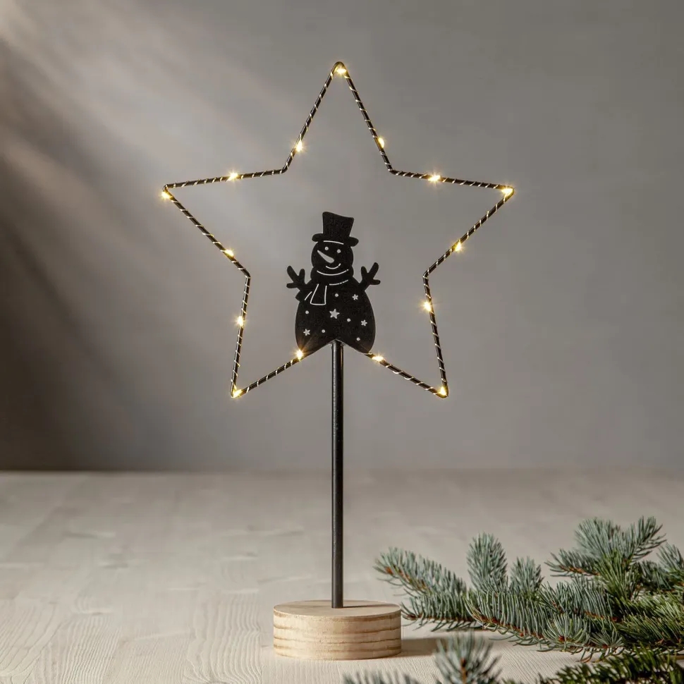LED-pöytätähti Star Trading Glimta, lumiukko