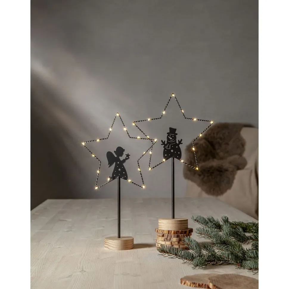 LED-pöytätähti Star Trading Glimta, lumiukko