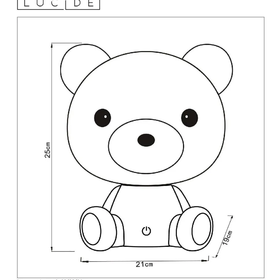 LED-pöytävalaisin Lucide Dodo Nallekarhu 21x19x25cm 3W himmennettävä valkoinen