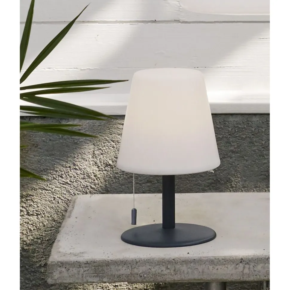LED-pöytävalaisin Star Trading GardenLight Kreta Ø160x265 mm valkoinen/harmaa