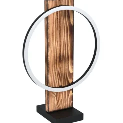 LED-Pöytävalaisin Eglo Boyal 42,5cm tummanruskea puu