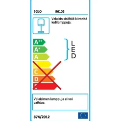 LED-pöytävalaisin Eglo Lasana 2 kromi 96105
