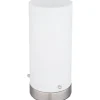 LED-pöytävalaisin Globo Cyli 24cm, 3000K, nikkeli/opaali