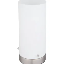 LED-pöytävalaisin Globo Cyli 24cm, 3000K, nikkeli/opaali