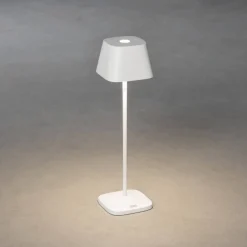 LED-pöytävalaisin Konstsmide Capri ladattava valkoinen