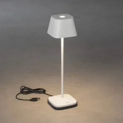 LED-pöytävalaisin Konstsmide Capri ladattava valkoinen