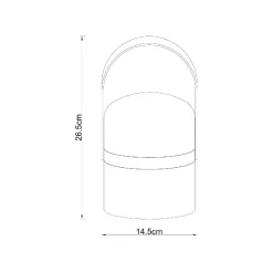 LED-pöytävalaisin Lucide Joe Ø14,5x26,5cm 3W himmennettävä valkoinen