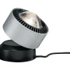 LED-pöytävalaisin Paulmann Aldan, 2700K, 200lm, 3.5W, musta/harjattu alumiini