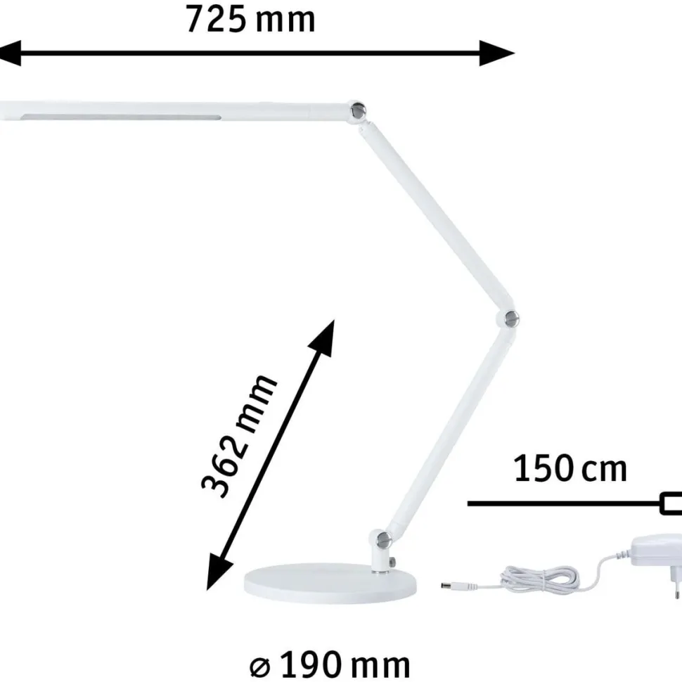 LED-Pöytävalaisin Paulmann AS FlexBar himmennettävä valkoinen