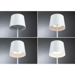 LED-pöytävalaisin Paulmann Gilo 35cm USB-ladattava IP44 2700K himmennettävä valkoinen