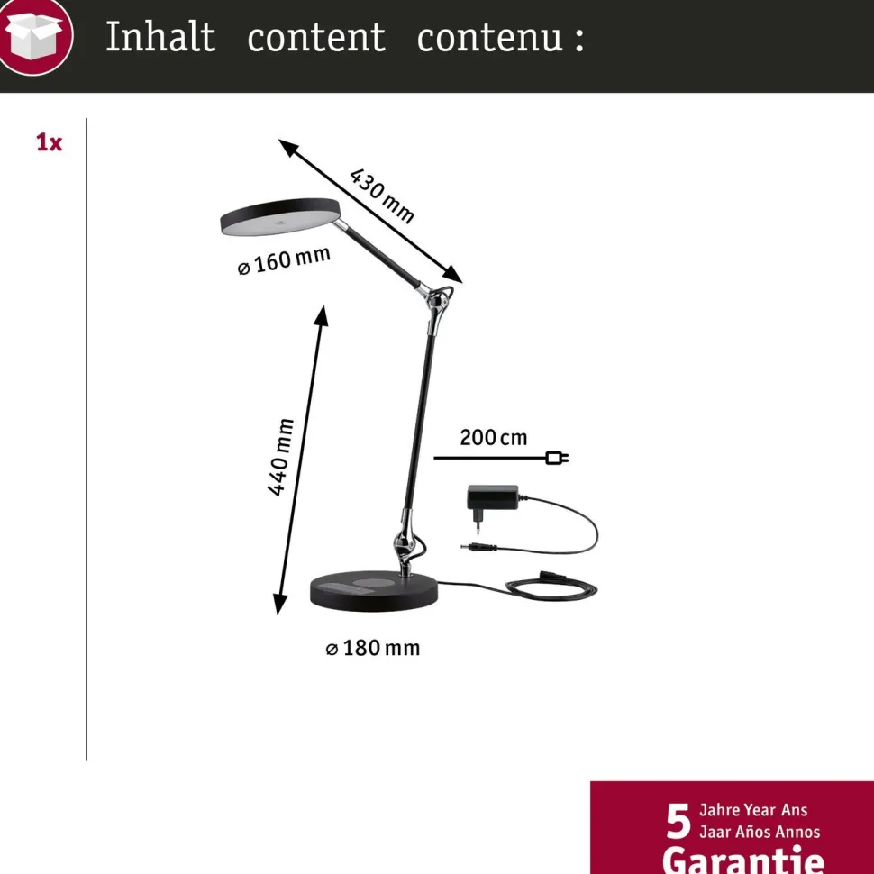 LED-pöytävalaisin Paulmann Numis 1000lm 11W, valkoinen