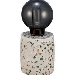 LED-pöytävalaisin Paulmann Pauleen Elegant Flare, paristokäyttöinen, E27, 2500K, terrazzo