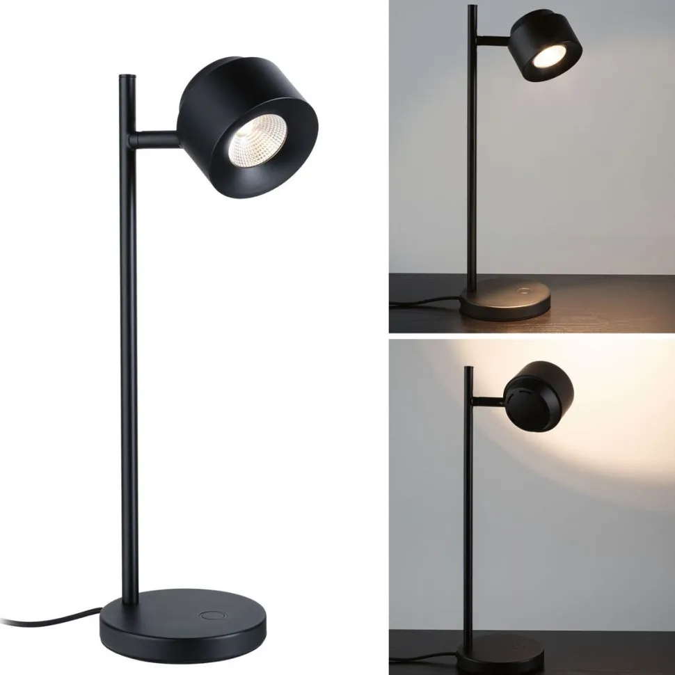 LED-pöytävalaisin Paulmann Puric Pane, 2700K, 400lm, 5,5W, himmennettävä, musta
