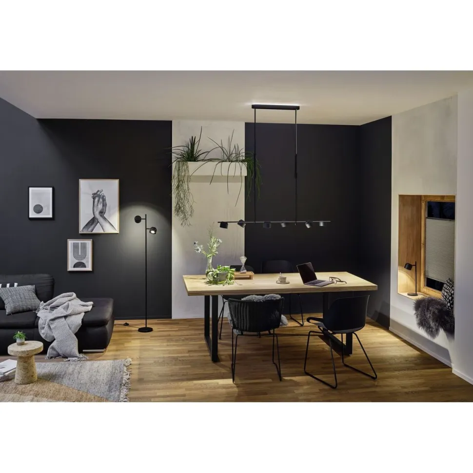LED-pöytävalaisin Paulmann Puric Pane, 2700K, 400lm, 5,5W, himmennettävä, musta