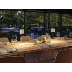 LED-pöytävalaisin Paulmann Tuni 35cm USB-ladattava 2700K IP44 himmennettävä mattamusta