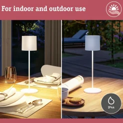 LED-pöytävalaisin Paulmann Tuni 35cm USB-ladattava 2700K IP44 himmennettävä mattamusta