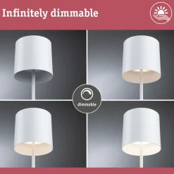LED-pöytävalaisin Paulmann Tuni 35cm USB-ladattava 2700K IP44 himmennettävä mattamusta