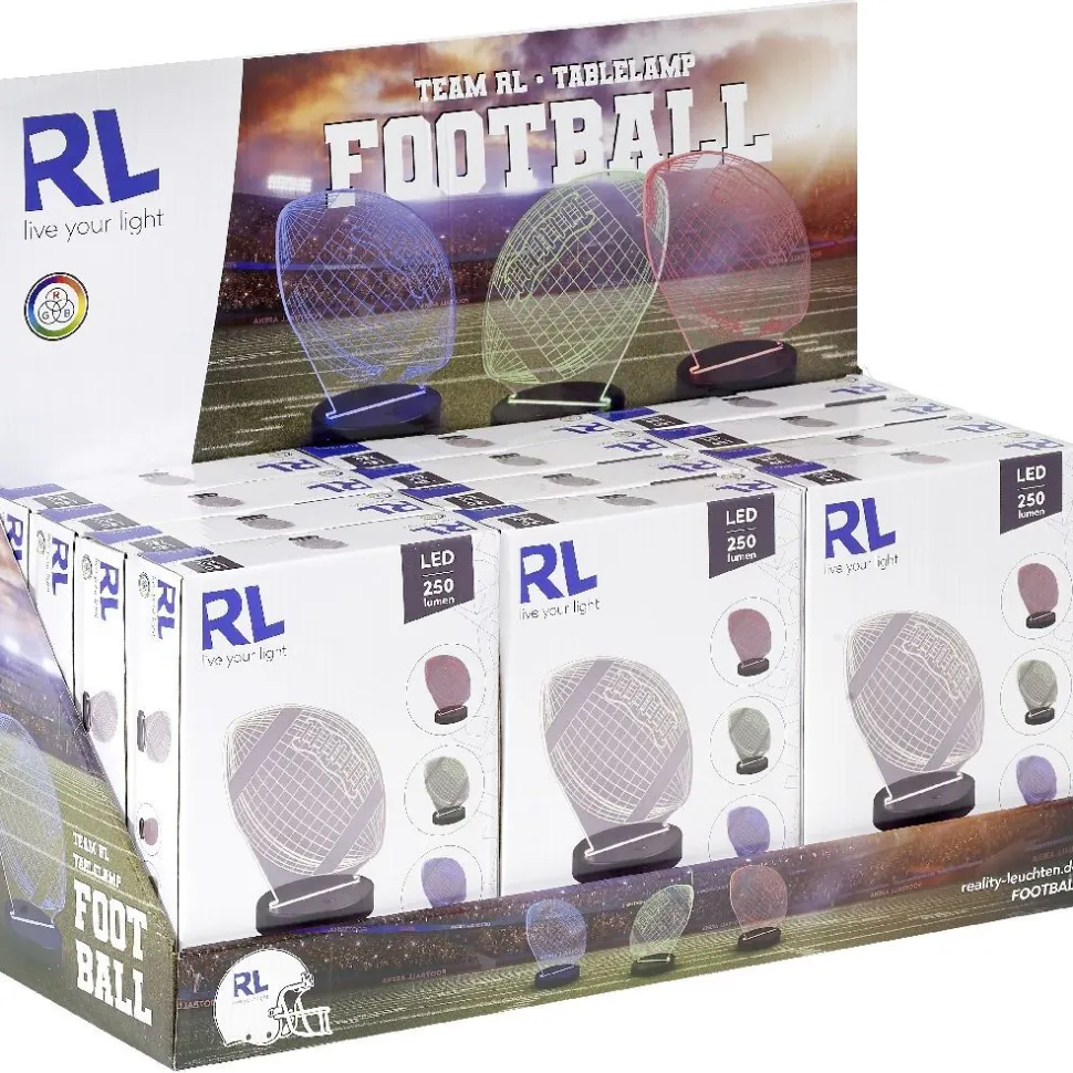 LED-pöytävalaisin Trio Football, mattamusta, RGBW