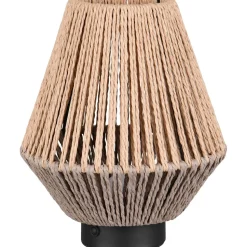 LED-pöytävalaisin Trio Lira, ruskea/paperinaru, ladattava