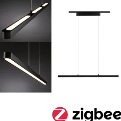 LED-riippuvalaisin kiskoon Paulmann URail Lento, Smart Home Zigbee 3.0, säädettävä värilämpötila, himmennettävä, mattamusta