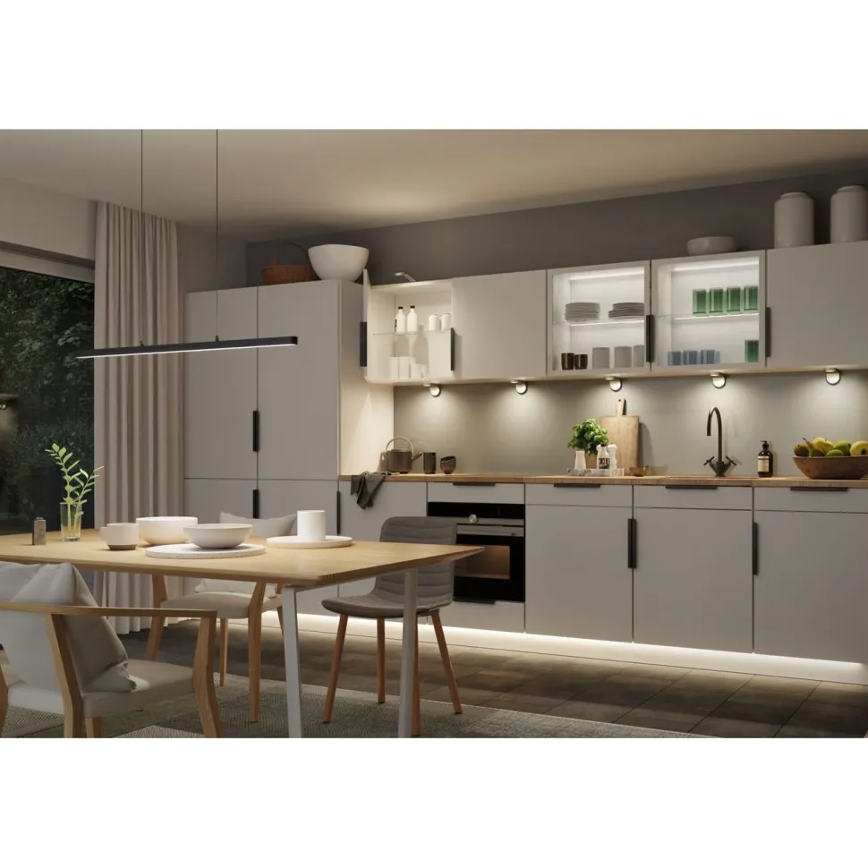 LED-riippuvalaisin Paulmann Lento, Smart Home Zigbee 3.0, säädettävä värilämpötila, himmennettävä, mattamusta