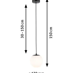 LED-riippuvalaisin Paulmann Gove, IP44, 9W, mattamusta