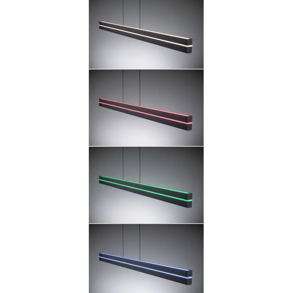 LED-riippuvalaisin Paulmann Raiko, RGBW+, himmennettävä, 2300lm/370lm, 19W/6W, musta