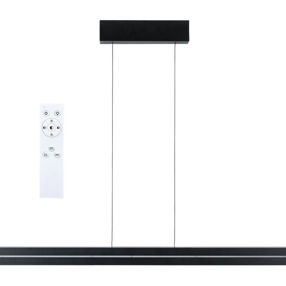 LED-riippuvalaisin Paulmann Raiko, RGBW+, himmennettävä, 2300lm/370lm, 19W/6W, musta