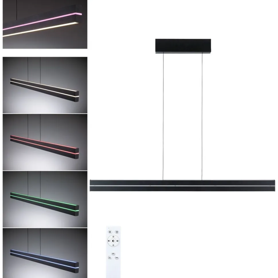 LED-riippuvalaisin Paulmann Raiko, RGBW+, himmennettävä, 2300lm/370lm, 19W/6W, musta