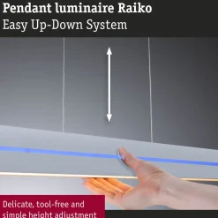 LED-riippuvalaisin Paulmann Raiko, RGBW+, himmennettävä, 2300lm/370lm, 19W/6W, musta